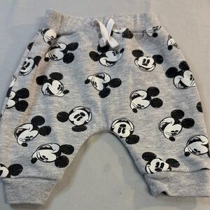 Disney - Newborn Mickey Mouse Black and White Kids Sweatpants